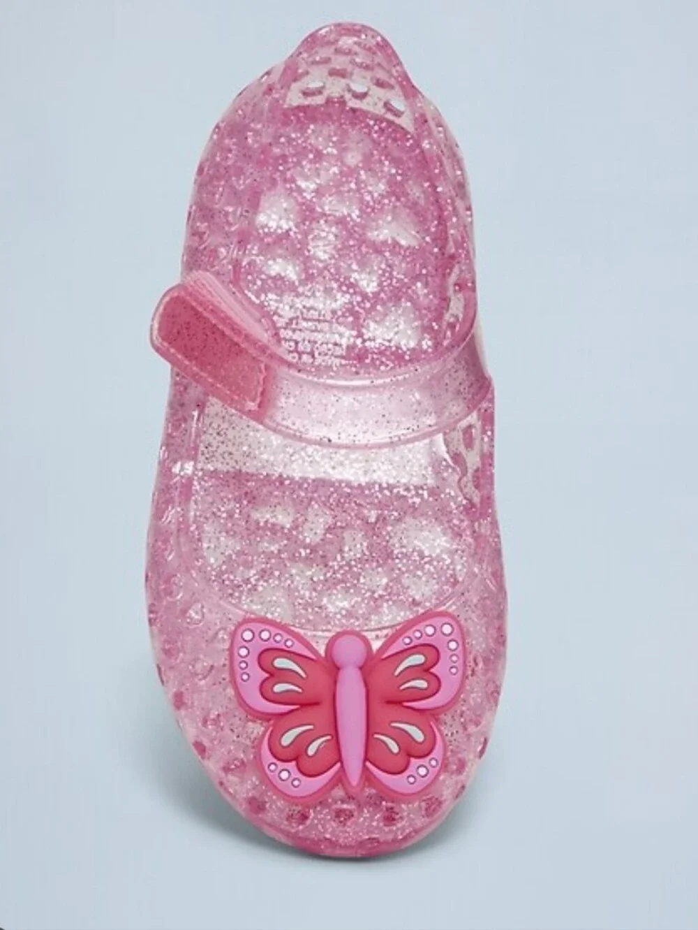 Nwt Pink Glitter Butterfly Jelly Shoes